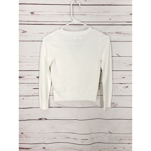 Old Navy White Button‎ Up Girl's Size 8 Regular School Uniform Sweater - Picture 4 of 9